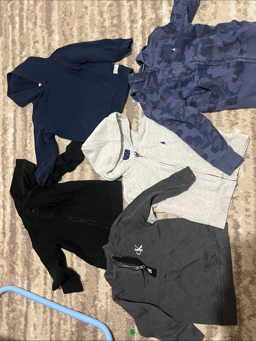 Mixed Boys' Hoodie Bundle zipper 4T - Navy, Camo Blue, Gray, Black